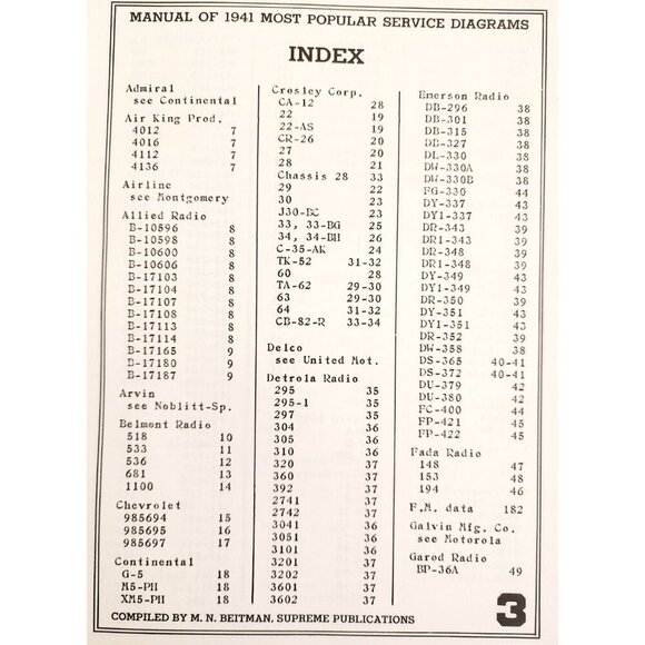 1941 Radio Diagrams Most Often Needed PB Manual Servicing Information Vol 4 DWR5 - Picture 5 of 8